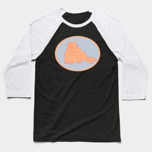 Peach Fuzz Chonk Cat Oval Baseball T-Shirt